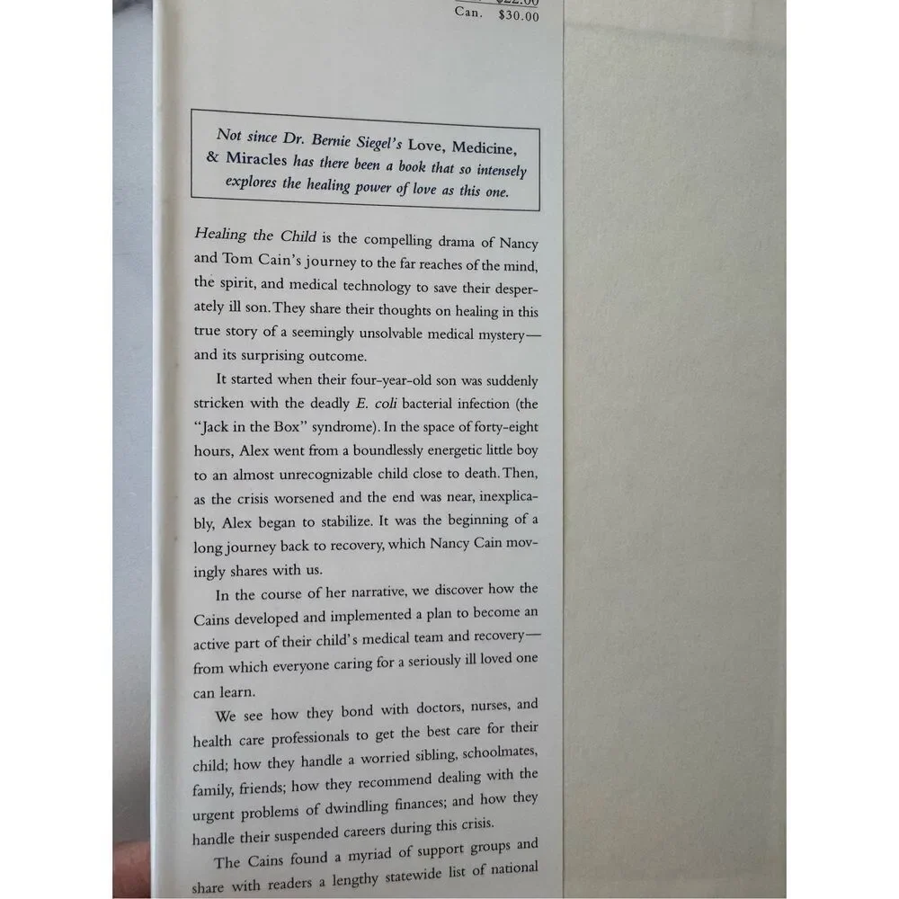 Healing the child A Mothers Story Nancy Cain nonfiction hardback E. Coli jack in